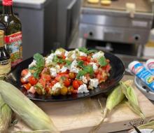 Corn and scallion cakes
